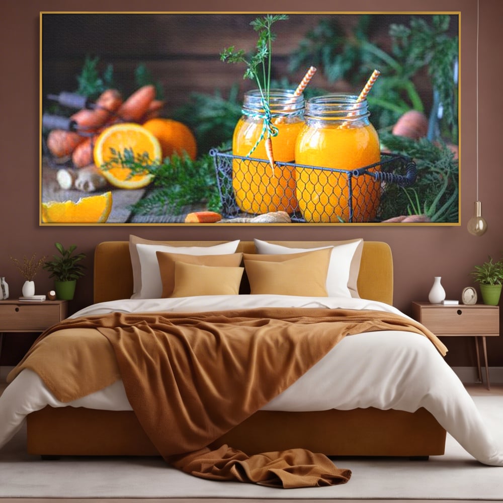Tablou Canvas Premium, LuxCanva® N1021, Mix Perfect de Vitamine, Suc, Fructe, Legume, Portocale, Morcov, Fresh, Energie, Sanatate, Organic, Racoritor, Pub, Lounge, Bar, Restaurant, Bucatarie