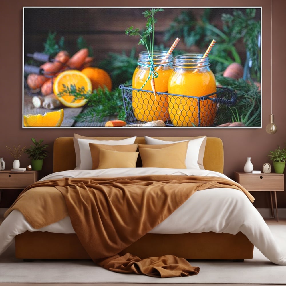 Tablou Canvas Premium, LuxCanva® N1021, Mix Perfect de Vitamine, Suc, Fructe, Legume, Portocale, Morcov, Fresh, Energie, Sanatate, Organic, Racoritor, Pub, Lounge, Bar, Restaurant, Bucatarie