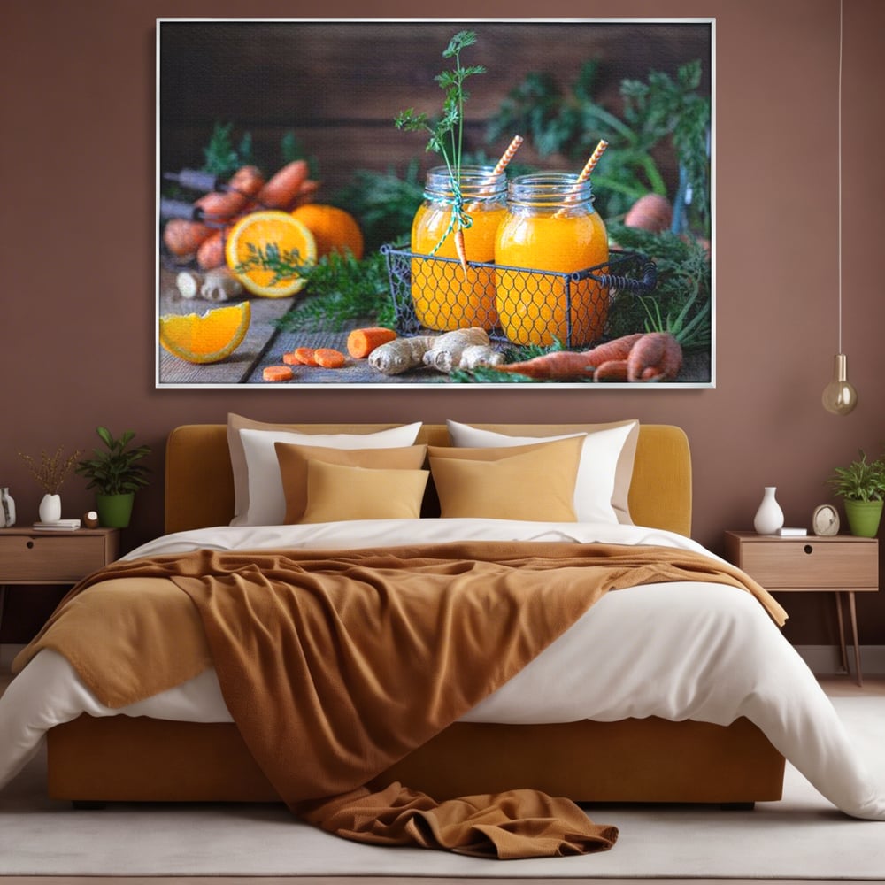 Tablou Canvas Premium, LuxCanva® N1021, Mix Perfect de Vitamine, Suc, Fructe, Legume, Portocale, Morcov, Fresh, Energie, Sanatate, Organic, Racoritor, Pub, Lounge, Bar, Restaurant, Bucatarie