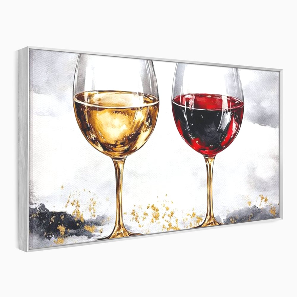Tablou Canvas Premium, LuxCanva® N1022, Aur si Rubin, Vin Rosu, Bautura, Pahare, Auriu, Lux, Rafinament, Romantic, Modern, Pereche, Intalnire, Pub, Lounge, Bar, Restaurant, Bucatarie