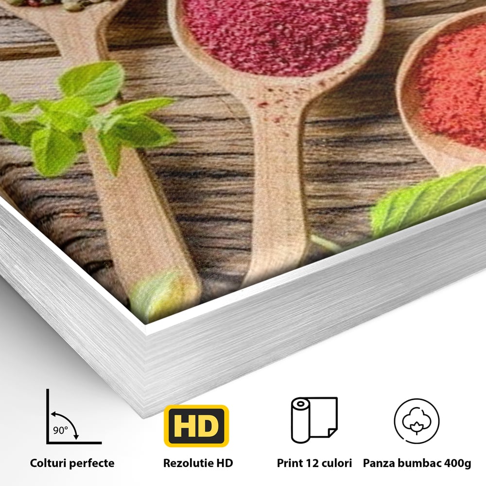 Tablou Canvas Premium, LuxCanva® N1025, Esente Orientale, Condimente, Plante Aromatice, Mirodenii, Ingrediente, Natural, Gust, Aroma, Boabe, Gastronomie, Restaurant, Bucatarie