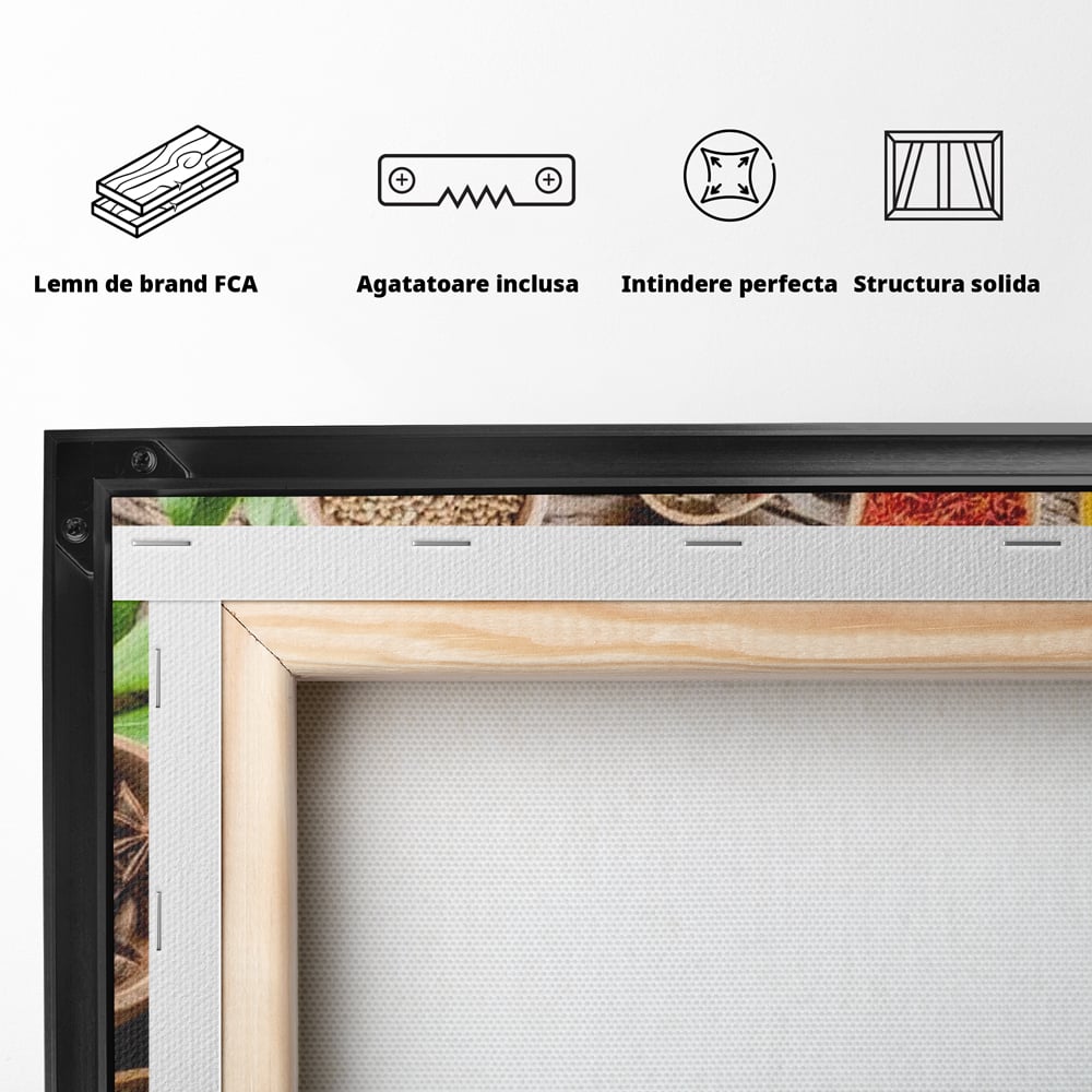 Tablou Canvas Premium, LuxCanva® N1025, Esente Orientale, Condimente, Plante Aromatice, Mirodenii, Ingrediente, Natural, Gust, Aroma, Boabe, Gastronomie, Restaurant, Bucatarie