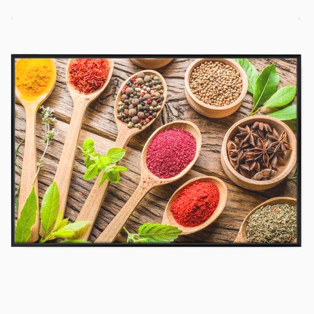Tablou Canvas Premium, LuxCanva® N1025, Esente Orientale, Condimente, Plante Aromatice, Mirodenii, Ingrediente, Natural, Gust, Aroma, Boabe, Gastronomie, Restaurant, Bucatarie