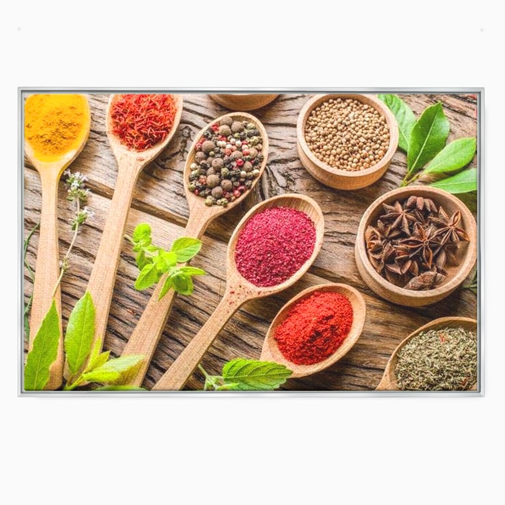 Tablou Canvas Premium, LuxCanva® N1025, Esente Orientale, Condimente, Plante Aromatice, Mirodenii, Ingrediente, Natural, Gust, Aroma, Boabe, Gastronomie, Restaurant, Bucatarie