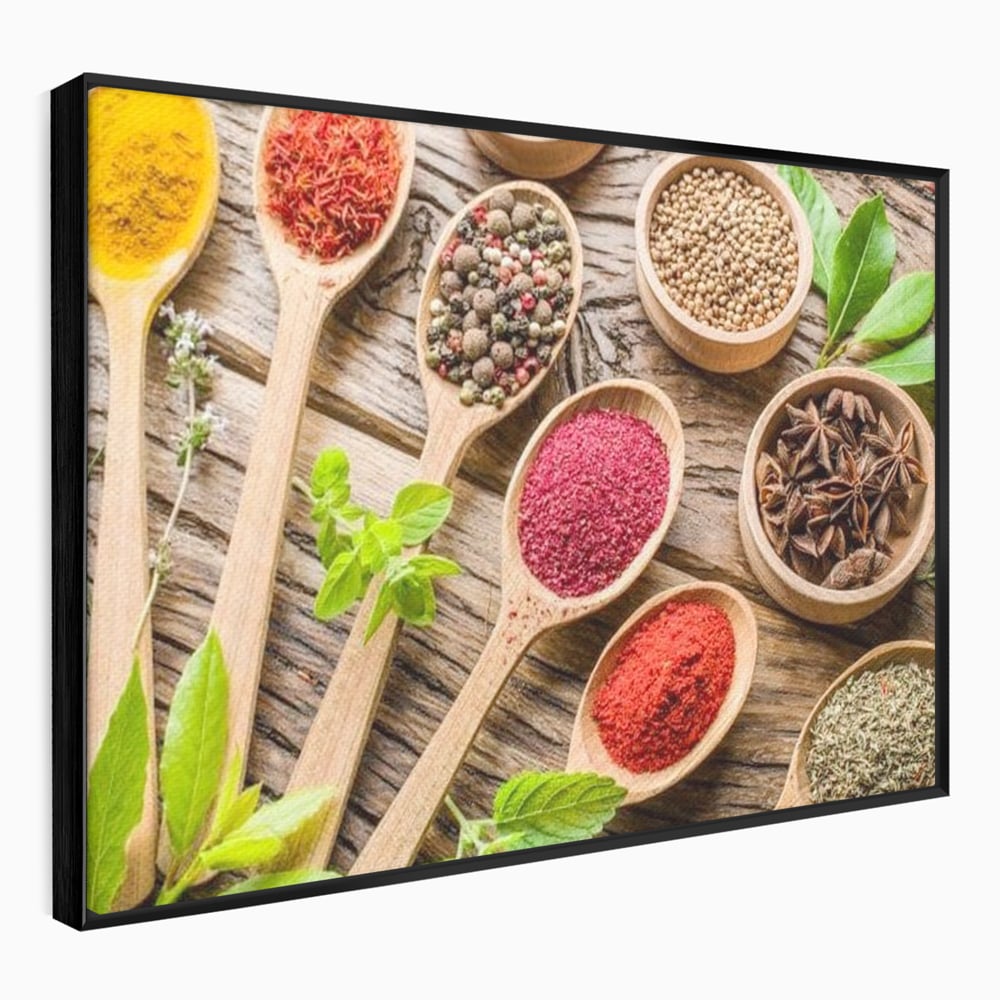 Tablou Canvas Premium, LuxCanva® N1025, Esente Orientale, Condimente, Plante Aromatice, Mirodenii, Ingrediente, Natural, Gust, Aroma, Boabe, Gastronomie, Restaurant, Bucatarie