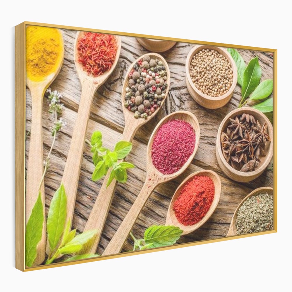 Tablou Canvas Premium, LuxCanva® N1025, Esente Orientale, Condimente, Plante Aromatice, Mirodenii, Ingrediente, Natural, Gust, Aroma, Boabe, Gastronomie, Restaurant, Bucatarie