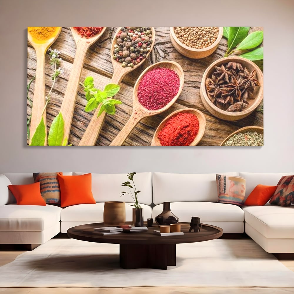 Tablou Canvas Premium, LuxCanva® N1025, Esente Orientale, Condimente, Plante Aromatice, Mirodenii, Ingrediente, Natural, Gust, Aroma, Boabe, Gastronomie, Restaurant, Bucatarie