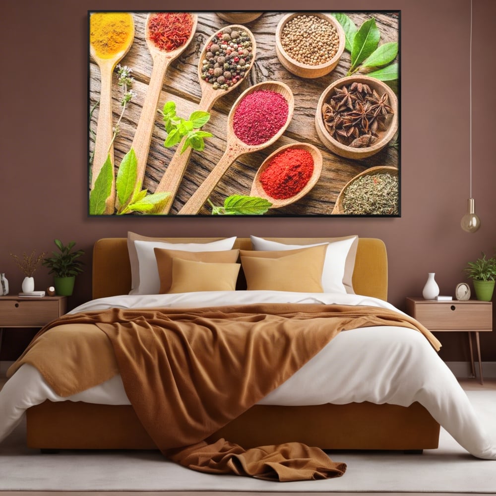 Tablou Canvas Premium, LuxCanva® N1025, Esente Orientale, Condimente, Plante Aromatice, Mirodenii, Ingrediente, Natural, Gust, Aroma, Boabe, Gastronomie, Restaurant, Bucatarie