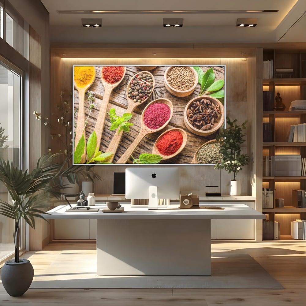 Tablou Canvas Premium, LuxCanva® N1025, Esente Orientale, Condimente, Plante Aromatice, Mirodenii, Ingrediente, Natural, Gust, Aroma, Boabe, Gastronomie, Restaurant, Bucatarie