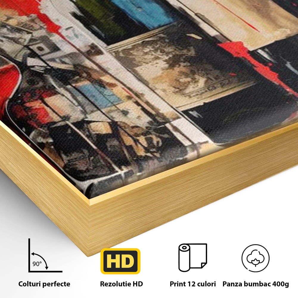 Tablou Canvas Premium, LuxCanva® N1028, Povesti la Sticla, Vin Rosu, Pahare, Sticle, Bautura, Graffiti, Modern, Urban, Pictura, Abstract, Poveste, Pub, Lounge, Bar, Restaurant, Bucatarie