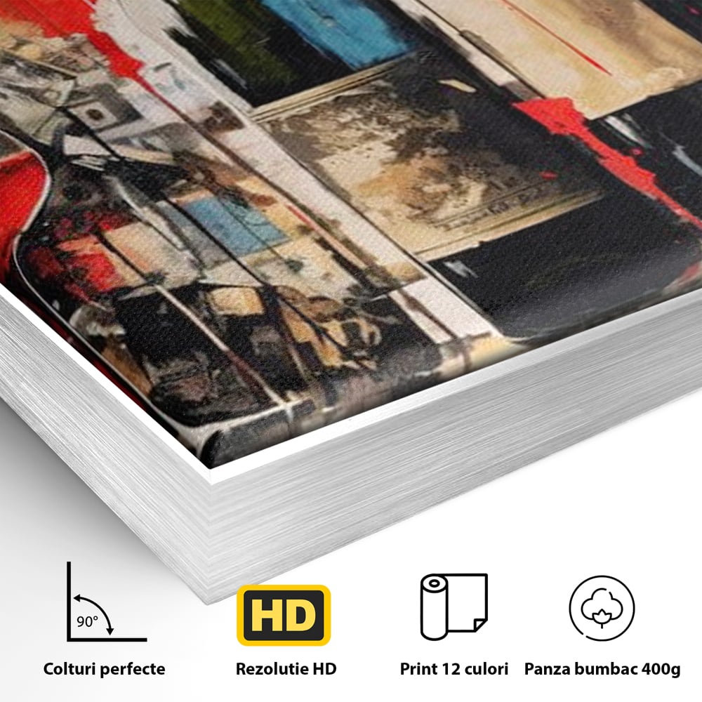 Tablou Canvas Premium, LuxCanva® N1028, Povesti la Sticla, Vin Rosu, Pahare, Sticle, Bautura, Graffiti, Modern, Urban, Pictura, Abstract, Poveste, Pub, Lounge, Bar, Restaurant, Bucatarie