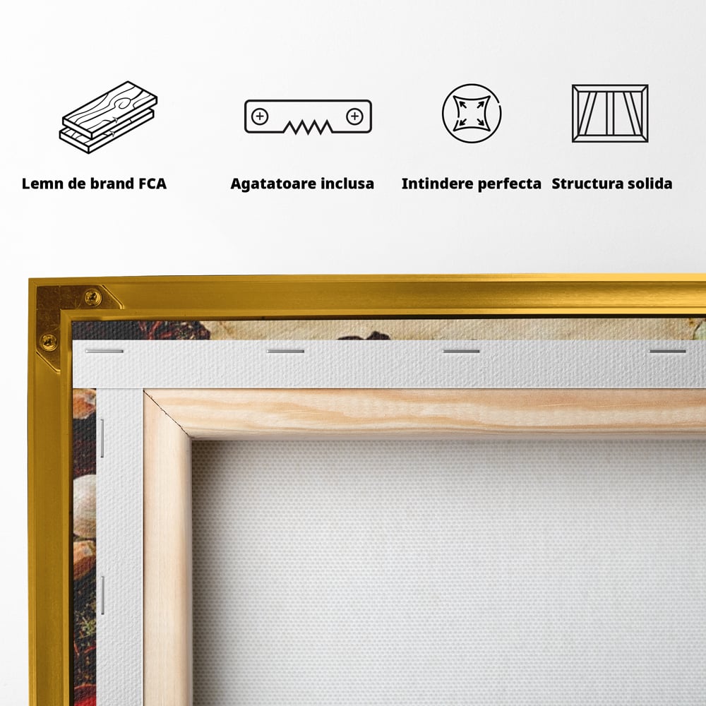 Tablou Canvas Premium, LuxCanva® N1029, Geografia Gustului, Harta Lumii, Condimente, Mirodenii, Gust, Aroma, Ingrediente, Continente, Retete, Natural, Oriental, Restaurant, Bucatarie