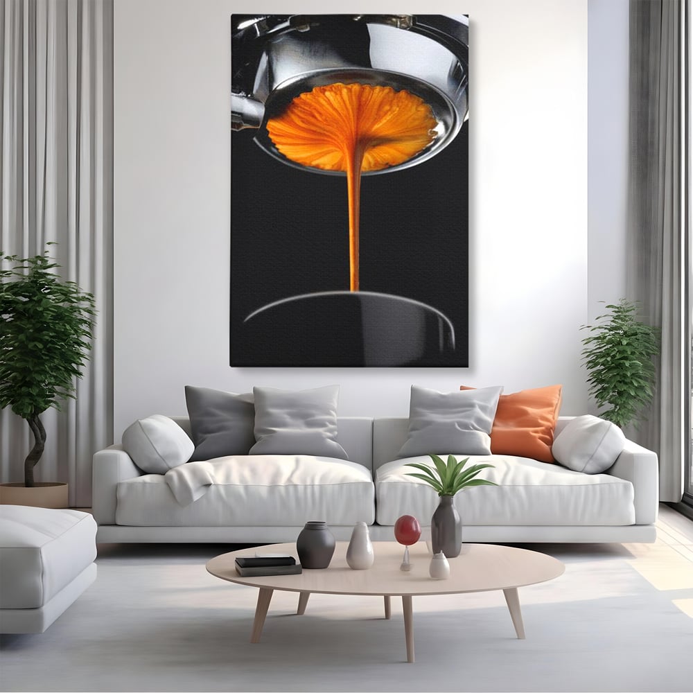 Tablou Canvas Premium, LuxCanva® N1030, Magia Espresso, Cafea, Barista, Prospetime, Aroma, Crema, Gust, Energie, Dimineata, Aparat, Rasfat, Pub, Bar, Lounge, Restaurant, Bucatarie