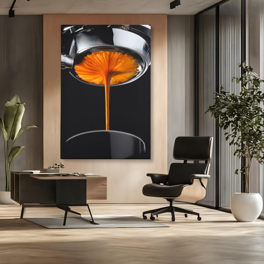 Tablou Canvas Premium, LuxCanva® N1030, Magia Espresso, Cafea, Barista, Prospetime, Aroma, Crema, Gust, Energie, Dimineata, Aparat, Rasfat, Pub, Bar, Lounge, Restaurant, Bucatarie