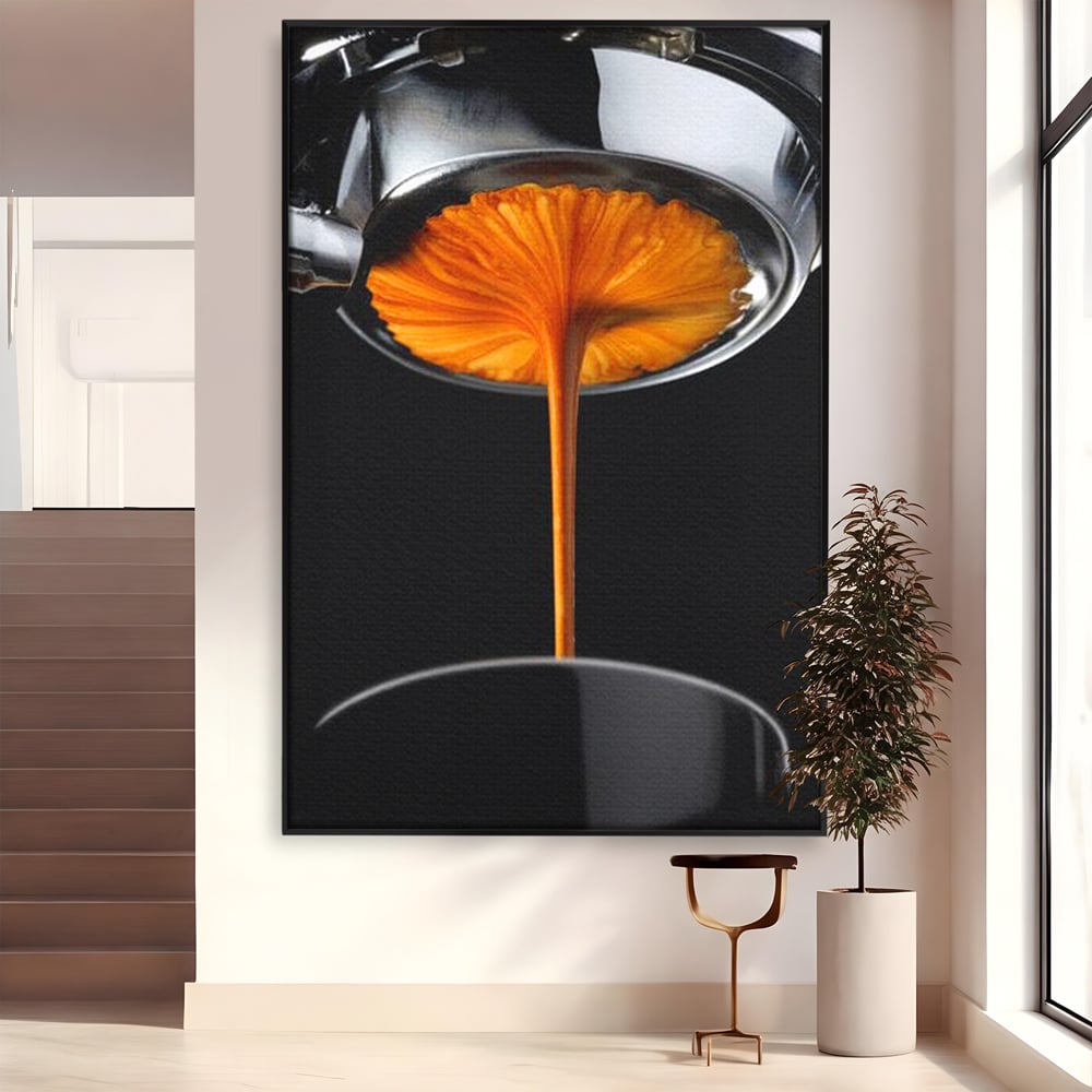 Tablou Canvas Premium, LuxCanva® N1030, Magia Espresso, Cafea, Barista, Prospetime, Aroma, Crema, Gust, Energie, Dimineata, Aparat, Rasfat, Pub, Bar, Lounge, Restaurant, Bucatarie