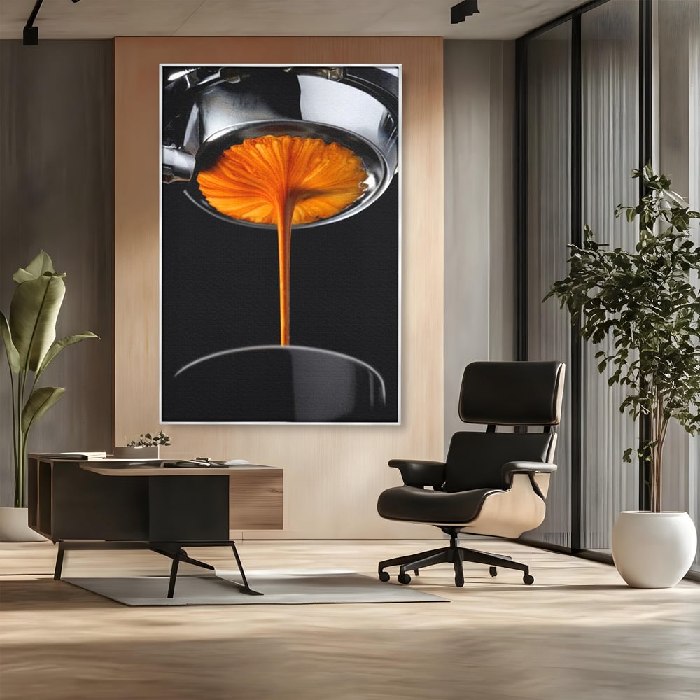 Tablou Canvas Premium, LuxCanva® N1030, Magia Espresso, Cafea, Barista, Prospetime, Aroma, Crema, Gust, Energie, Dimineata, Aparat, Rasfat, Pub, Bar, Lounge, Restaurant, Bucatarie