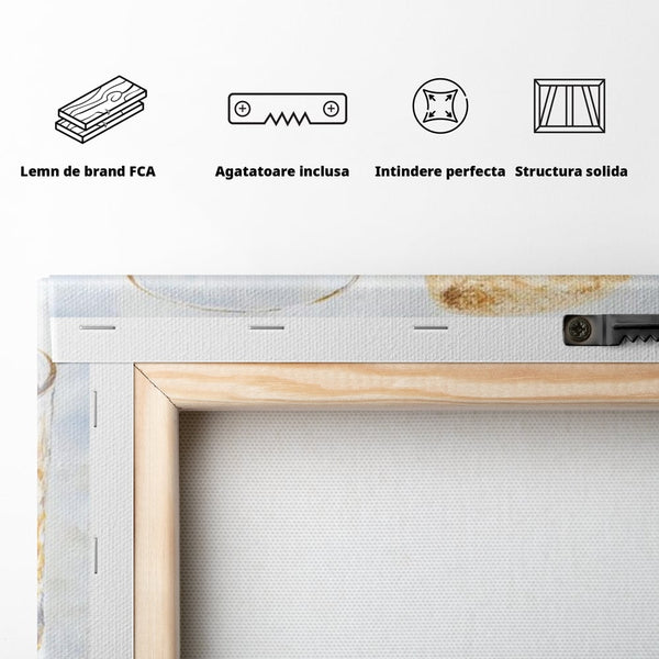 Tablou Canvas Premium, LuxCanva® N1032, Whisky si Fum, Trabuc, Pahar, Bautura, Palarie, Whisky, Lux, Elegant, Masculin, Cubanez, Pub, Bar, Restaurant, Bucatarie