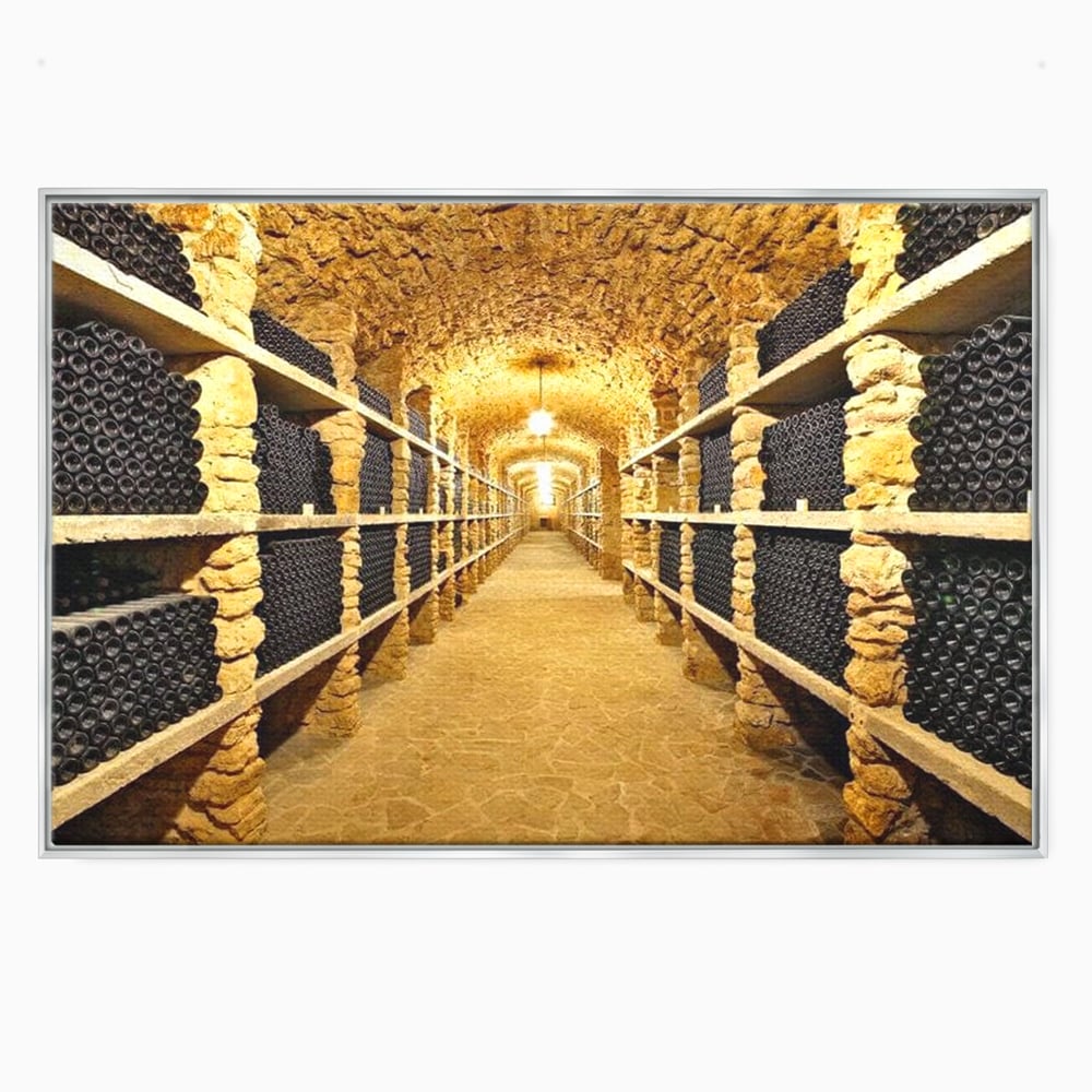 Leinwand Premium Canvas Wall Art, LuxCanva® N1035, Geschmacksarchiv, Weinarchiv, Weinkeller, Wein, Flaschen, trinken, Tunnel, Keller, unterirdisch, traditionell, Verkostung, Kneipe, Bar, Restaurant, Küche