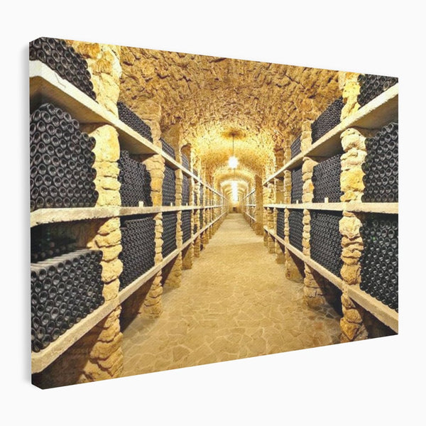 Leinwand Premium Canvas Wall Art, LuxCanva® N1035, Geschmacksarchiv, Weinarchiv, Weinkeller, Wein, Flaschen, trinken, Tunnel, Keller, unterirdisch, traditionell, Verkostung, Kneipe, Bar, Restaurant, Küche
