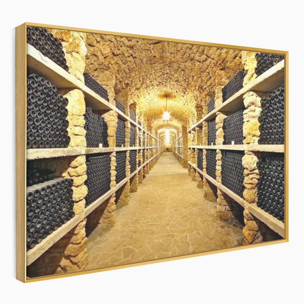 Leinwand Premium Canvas Wall Art, LuxCanva® N1035, Geschmacksarchiv, Weinarchiv, Weinkeller, Wein, Flaschen, trinken, Tunnel, Keller, unterirdisch, traditionell, Verkostung, Kneipe, Bar, Restaurant, Küche