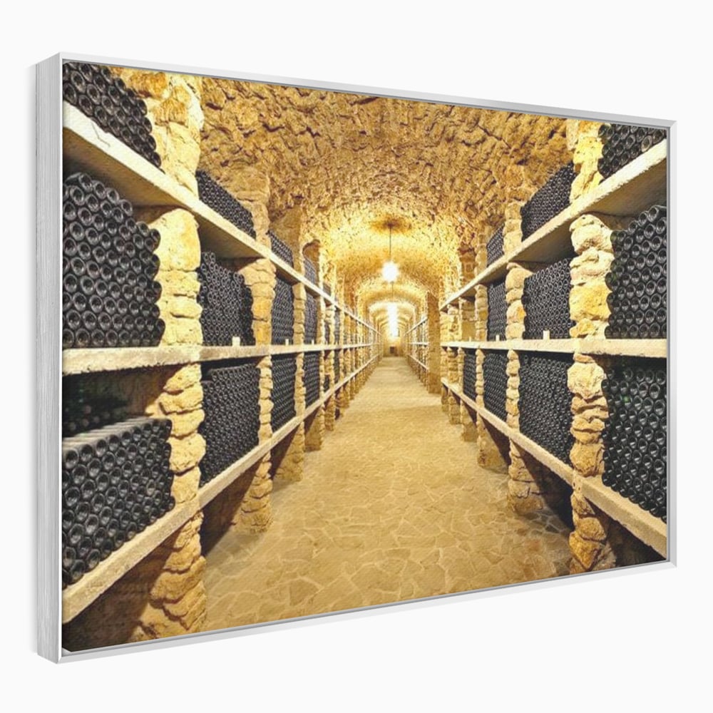 Leinwand Premium Canvas Wall Art, LuxCanva® N1035, Geschmacksarchiv, Weinarchiv, Weinkeller, Wein, Flaschen, trinken, Tunnel, Keller, unterirdisch, traditionell, Verkostung, Kneipe, Bar, Restaurant, Küche
