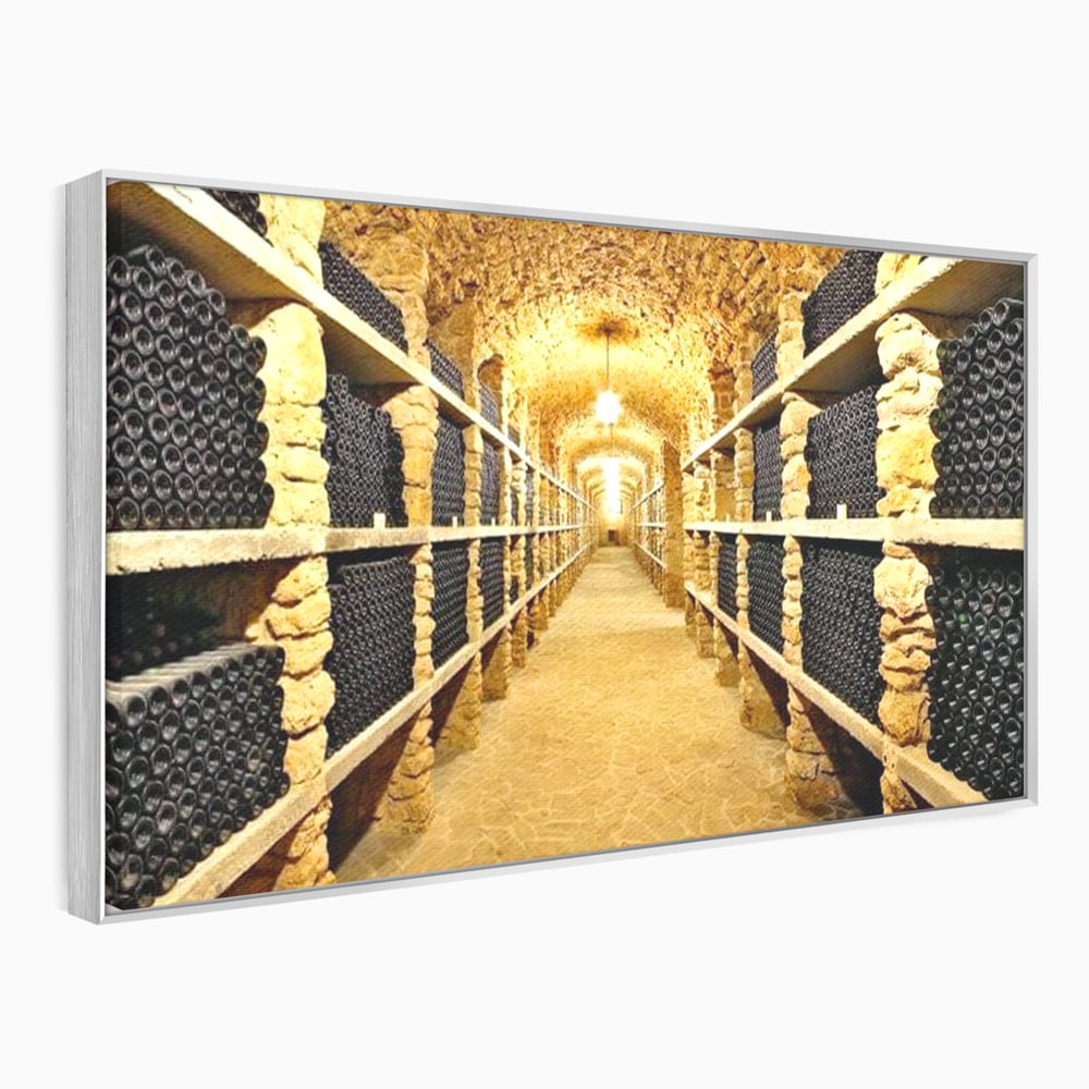 Leinwand Premium Canvas Wall Art, LuxCanva® N1035, Geschmacksarchiv, Weinarchiv, Weinkeller, Wein, Flaschen, trinken, Tunnel, Keller, unterirdisch, traditionell, Verkostung, Kneipe, Bar, Restaurant, Küche