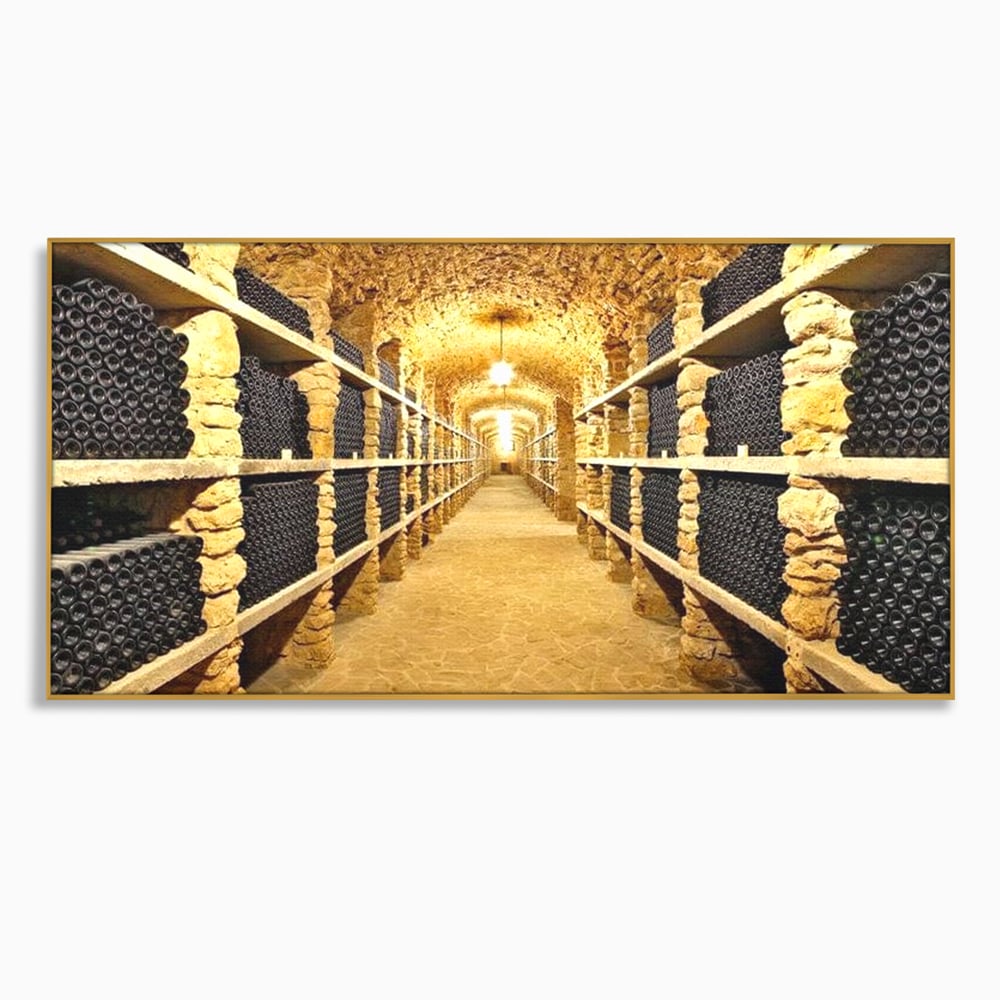 Leinwand Premium Canvas Wall Art, LuxCanva® N1035, Geschmacksarchiv, Weinarchiv, Weinkeller, Wein, Flaschen, trinken, Tunnel, Keller, unterirdisch, traditionell, Verkostung, Kneipe, Bar, Restaurant, Küche
