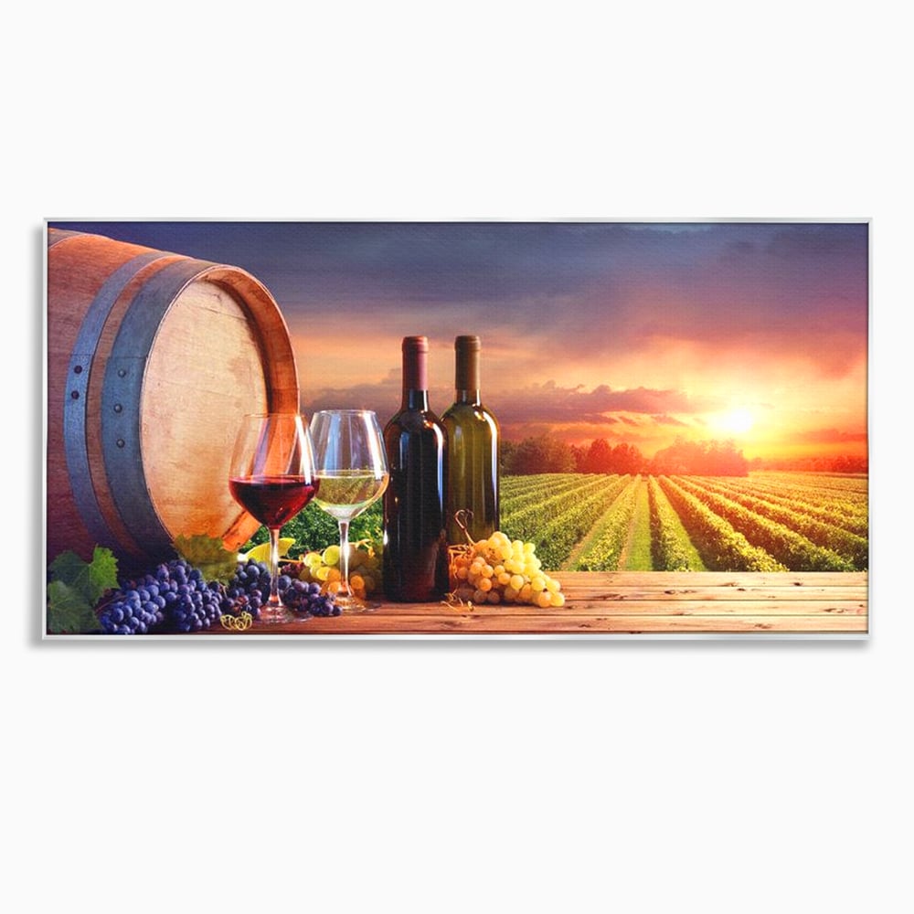 Tablou Canvas Premium, LuxCanva® N1040, Apus peste Podgorie, Vin Rosu, Struguri, Sticle, Podgorie, Apus de Soare, Fructe, Butoi, Natura, Traditie, Pub, Bar, Lounge, Restaurant, Bucatarie