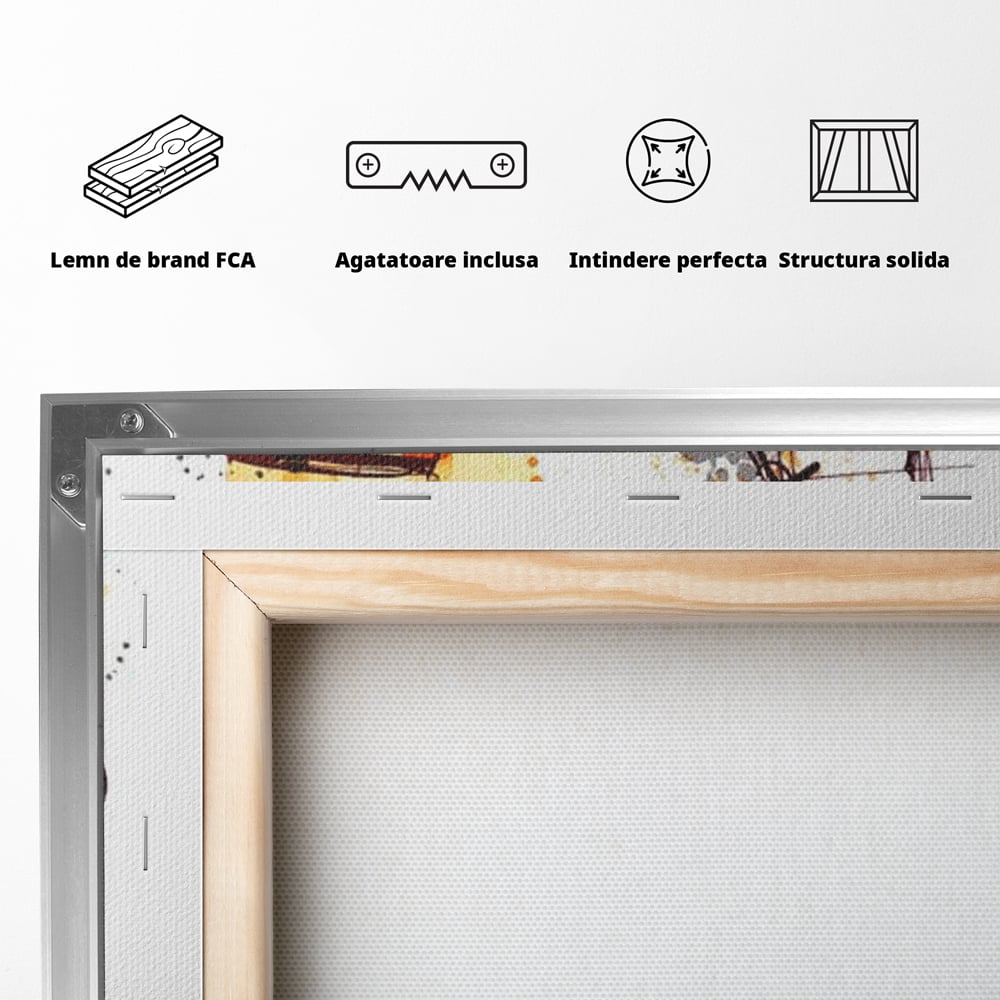 Tablou Canvas Premium, LuxCanva® N1042, Petrecere in Acuarela, Vin, Pahar, Sticla, Pictura, Modern, Boem, Animat, Arta Abstracta, Pub, Lounge, Bar, Restaurant, Bucatarie