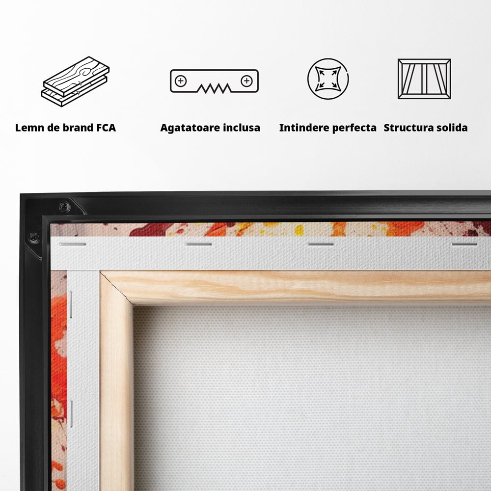 Tablou Canvas Premium, LuxCanva® N1043, Orchestra Somelierului, Bautura, Party, Pahare, Vin, Sticle, Multicolor, Vibrant, Energie, Veselie, Splash, Pub, Lounge, Bar, Restaurant, Bucatarie