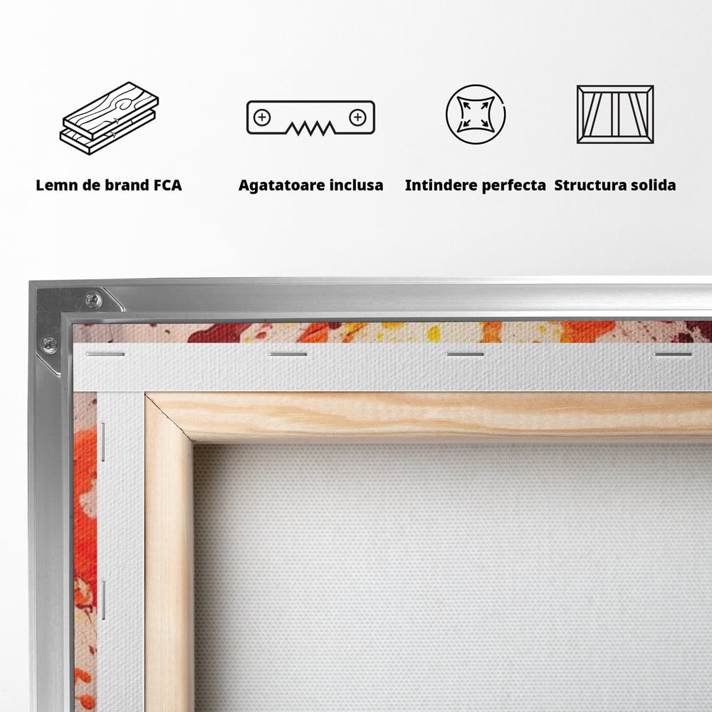 Tablou Canvas Premium, LuxCanva® N1043, Orchestra Somelierului, Bautura, Party, Pahare, Vin, Sticle, Multicolor, Vibrant, Energie, Veselie, Splash, Pub, Lounge, Bar, Restaurant, Bucatarie