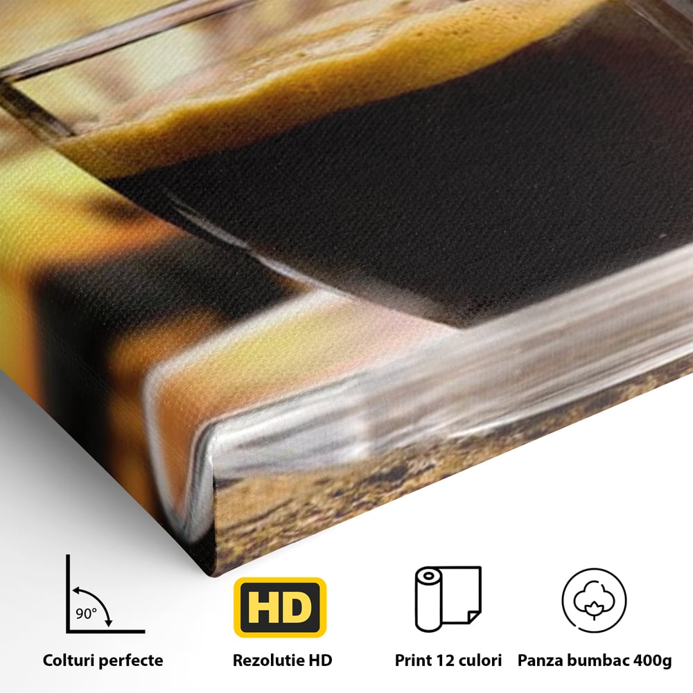 Leinwand Premium Canvas Wall Art, LuxCanva® N1045, Intensiver Moment, Kaffee, Espresso, Tasse, Dampf, Aroma, Aroma, heiß, Barista, Morgen, Café, Kneipe, Lounge, Bar, Restaurant, Küche