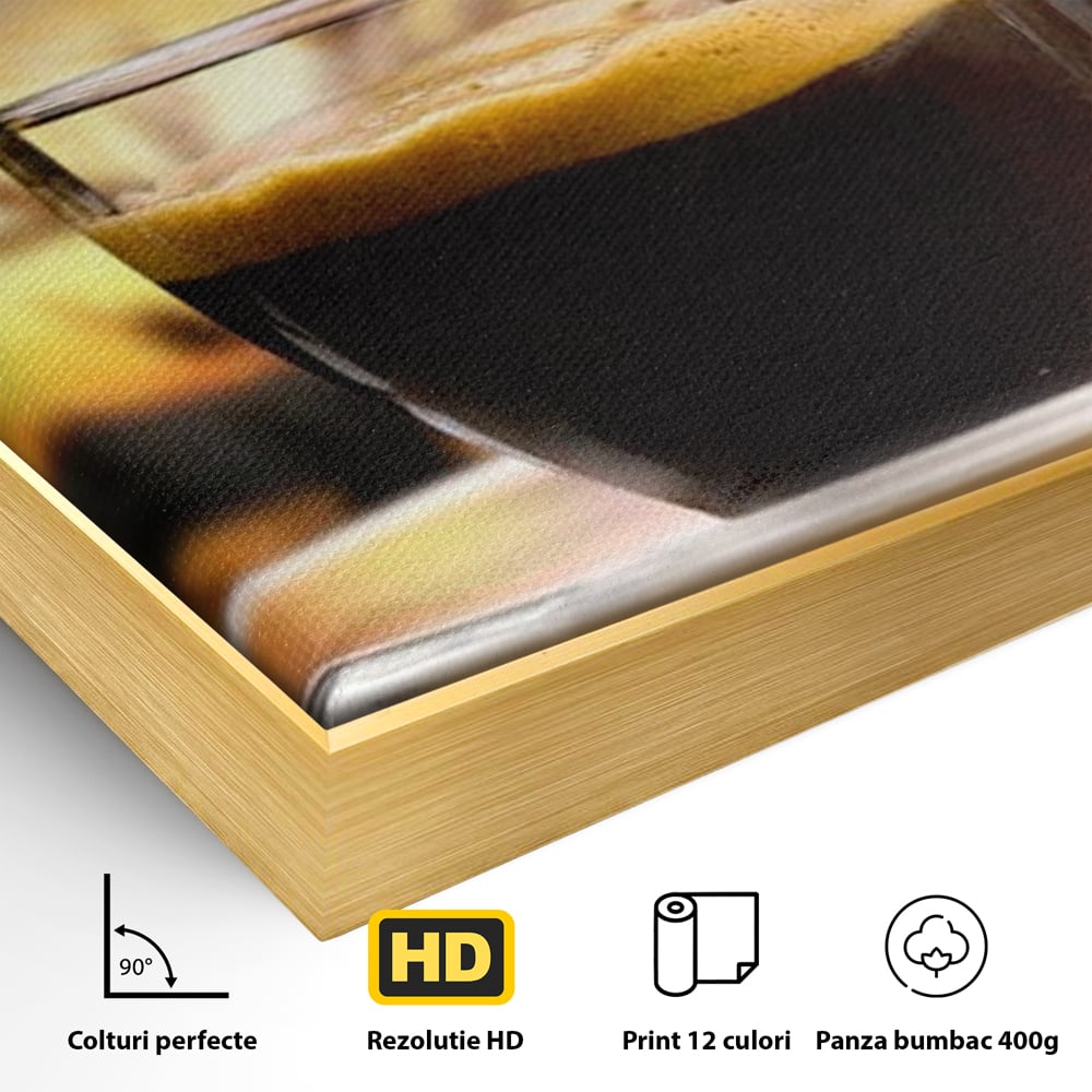 Leinwand Premium Canvas Wall Art, LuxCanva® N1045, Intensiver Moment, Kaffee, Espresso, Tasse, Dampf, Aroma, Aroma, heiß, Barista, Morgen, Café, Kneipe, Lounge, Bar, Restaurant, Küche