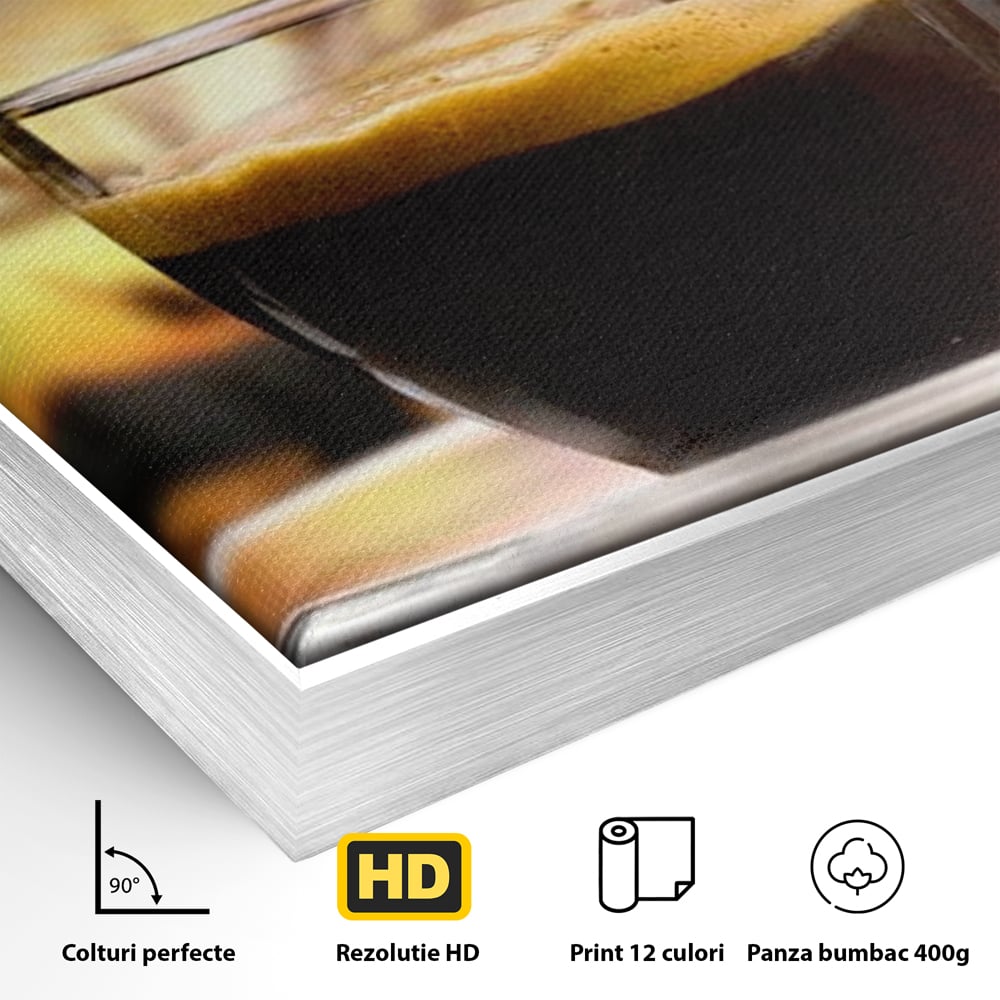 Leinwand Premium Canvas Wall Art, LuxCanva® N1045, Intensiver Moment, Kaffee, Espresso, Tasse, Dampf, Aroma, Aroma, heiß, Barista, Morgen, Café, Kneipe, Lounge, Bar, Restaurant, Küche