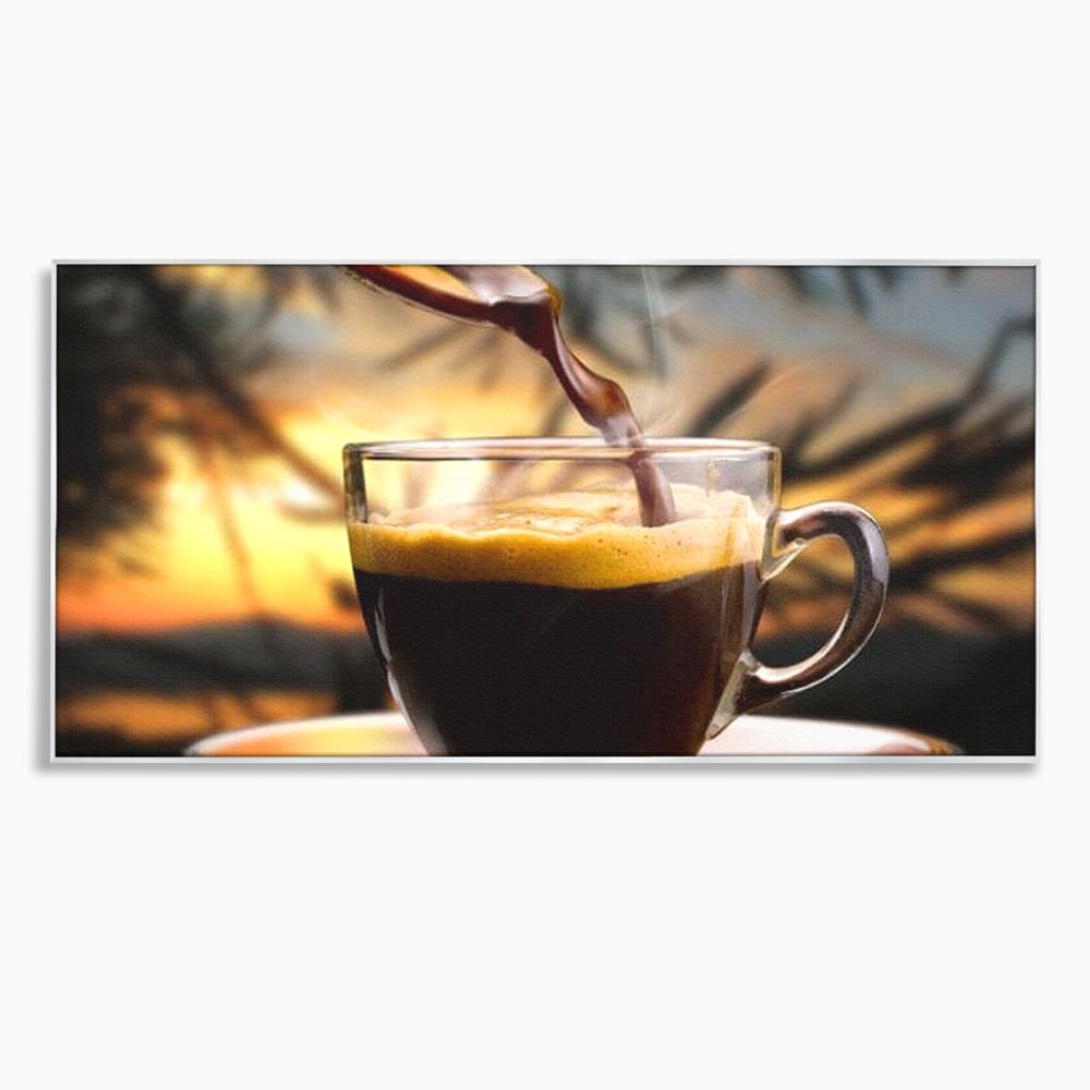 Leinwand Premium Canvas Wall Art, LuxCanva® N1045, Intensiver Moment, Kaffee, Espresso, Tasse, Dampf, Aroma, Aroma, heiß, Barista, Morgen, Café, Kneipe, Lounge, Bar, Restaurant, Küche