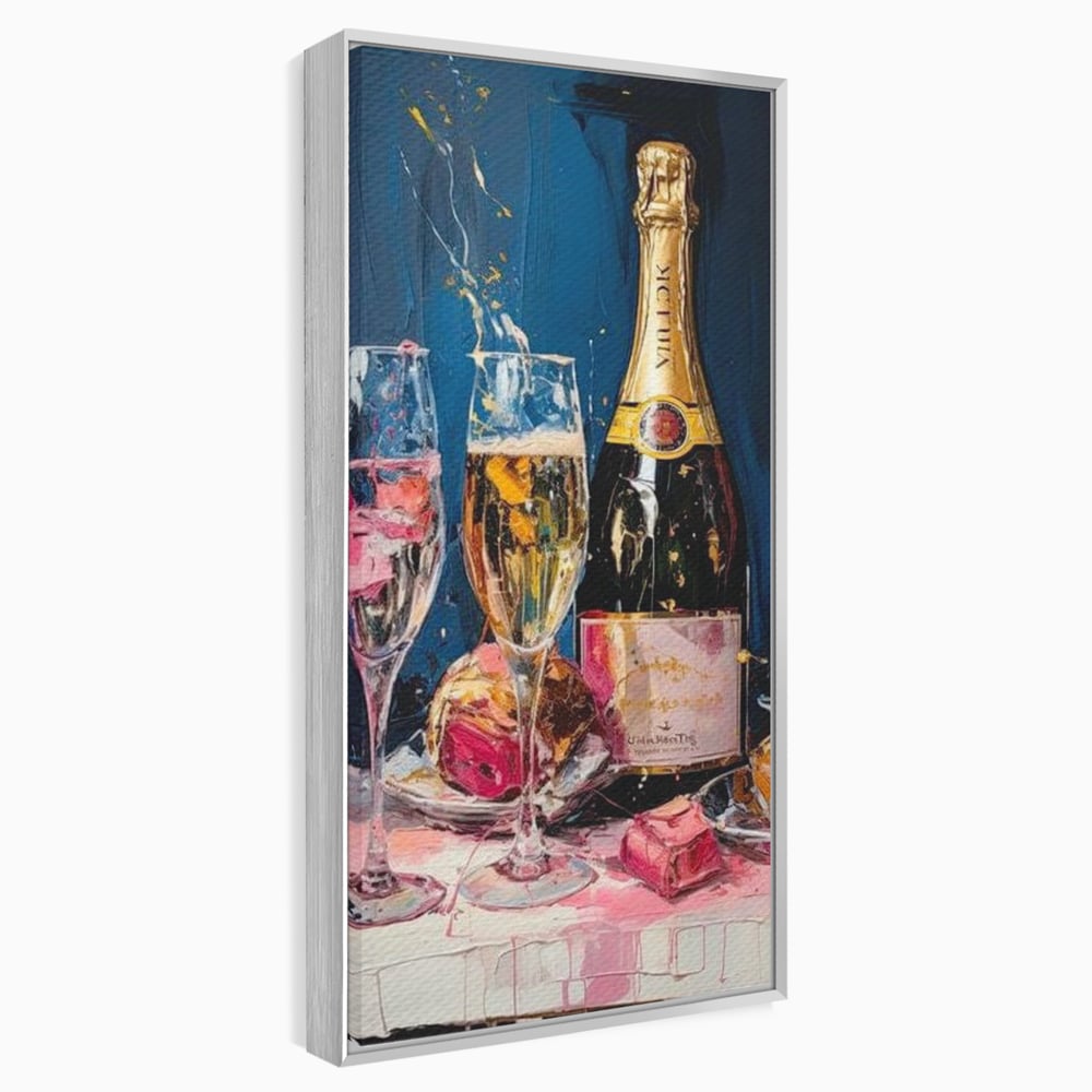 Leinwand Premium Canvas Wall Art, LuxCanva® N1046, Festlicher Moment, Champagner, Getränk, Glas, Gläser, Luxus, Eleganz, Party, Toast, Anlass, Kneipe, Lounge, Bar, Restaurant, Küche