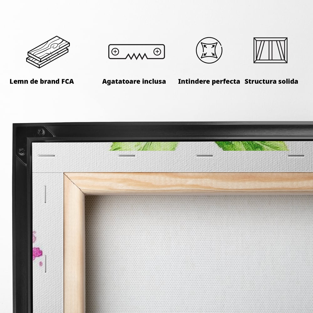 Leinwand Wandkunst Canvas Premium, LuxCanva® N1047, Verzauberter Apfel, Obst, Apfel, Rosa, Blumen, Natur, Frühling, Frühling, Blätter, Magie, Magisch, Schimmernd, Restaurant, Küche