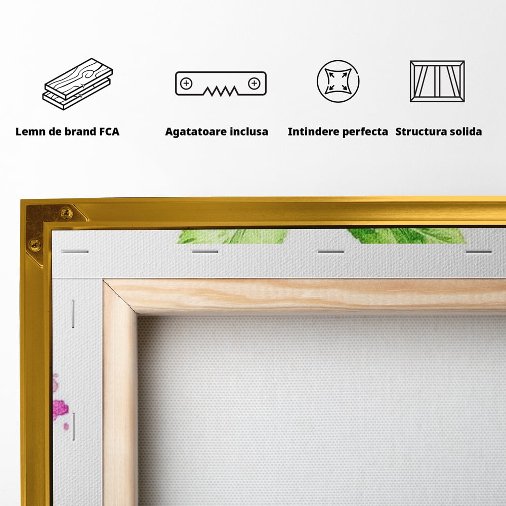 Leinwand Wandkunst Canvas Premium, LuxCanva® N1047, Verzauberter Apfel, Obst, Apfel, Rosa, Blumen, Natur, Frühling, Frühling, Blätter, Magie, Magisch, Schimmernd, Restaurant, Küche