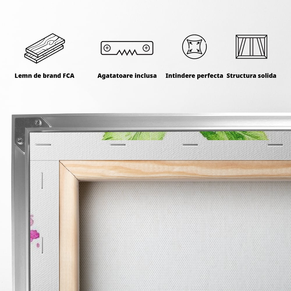 Leinwand Wandkunst Canvas Premium, LuxCanva® N1047, Verzauberter Apfel, Obst, Apfel, Rosa, Blumen, Natur, Frühling, Frühling, Blätter, Magie, Magisch, Schimmernd, Restaurant, Küche