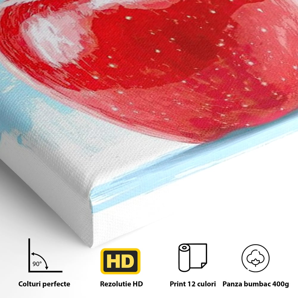 Tablou Canvas Premium, LuxCanva® N1051, Rosu de Poveste, Mar, Fruct, Natural, Proaspat, Sanatos, Vitalitate, Dulce, Pictura, Energie, Vitamine, Restaurant, Bucatarie