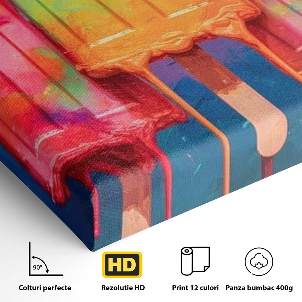 Tablou Canvas Premium, LuxCanva® N1052, Inghetata Curcubeu, Desert, Racoritor, Vara, Inghetata, Gelaterie, Dulce, Topit, Gust, Copilarie, Zahar, Restaurant, Bucatarie