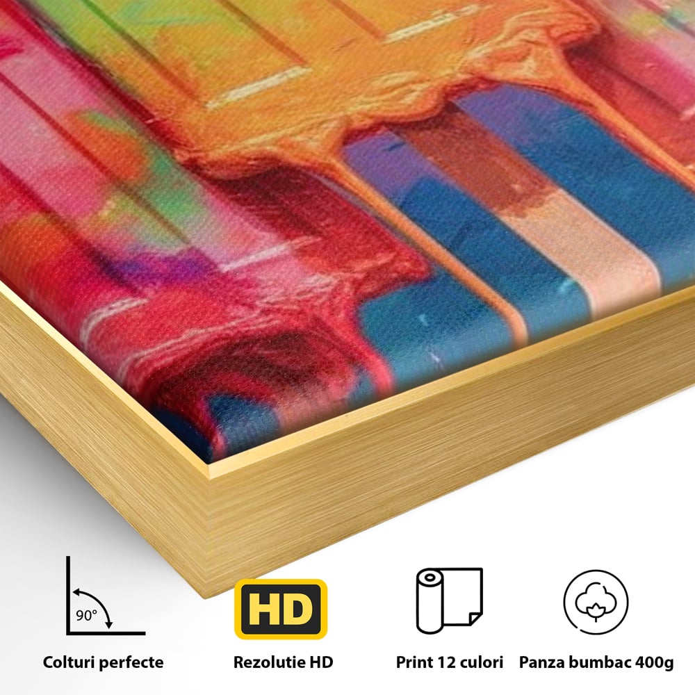 Tablou Canvas Premium, LuxCanva® N1052, Inghetata Curcubeu, Desert, Racoritor, Vara, Inghetata, Gelaterie, Dulce, Topit, Gust, Copilarie, Zahar, Restaurant, Bucatarie