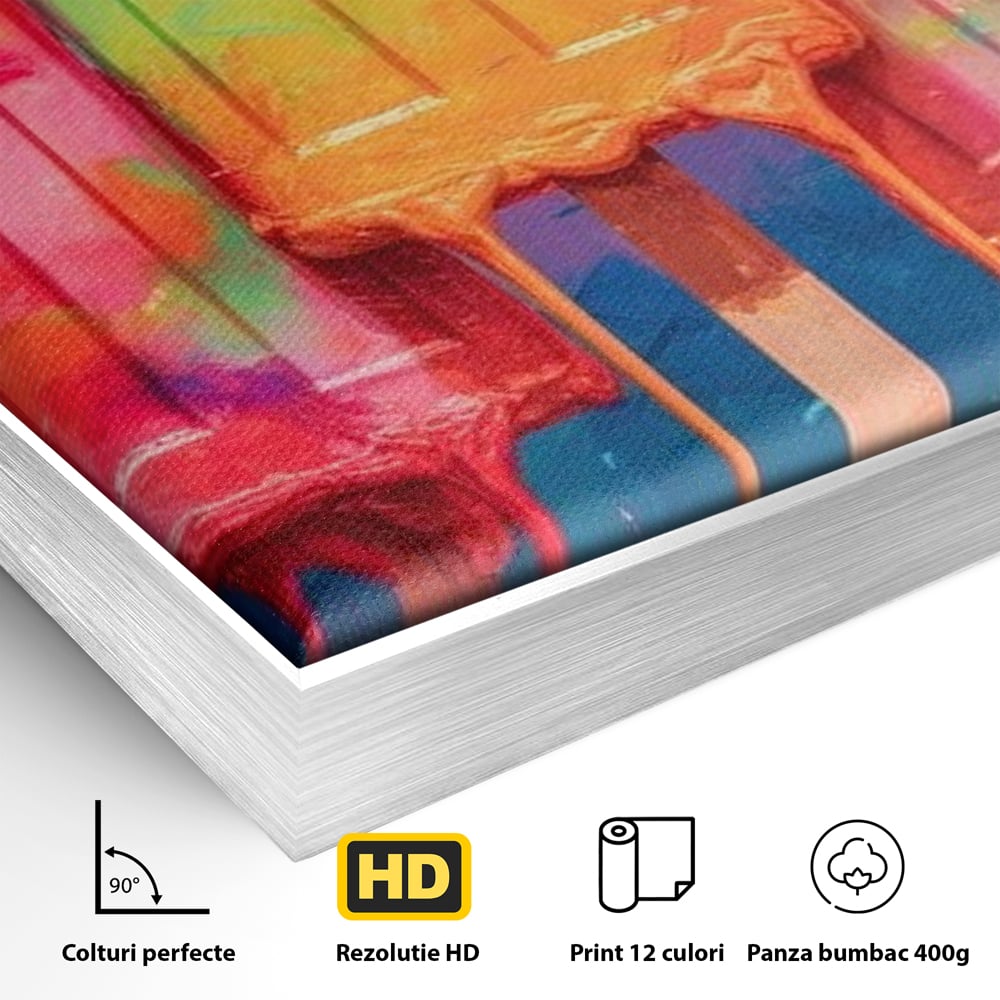 Tablou Canvas Premium, LuxCanva® N1052, Inghetata Curcubeu, Desert, Racoritor, Vara, Inghetata, Gelaterie, Dulce, Topit, Gust, Copilarie, Zahar, Restaurant, Bucatarie