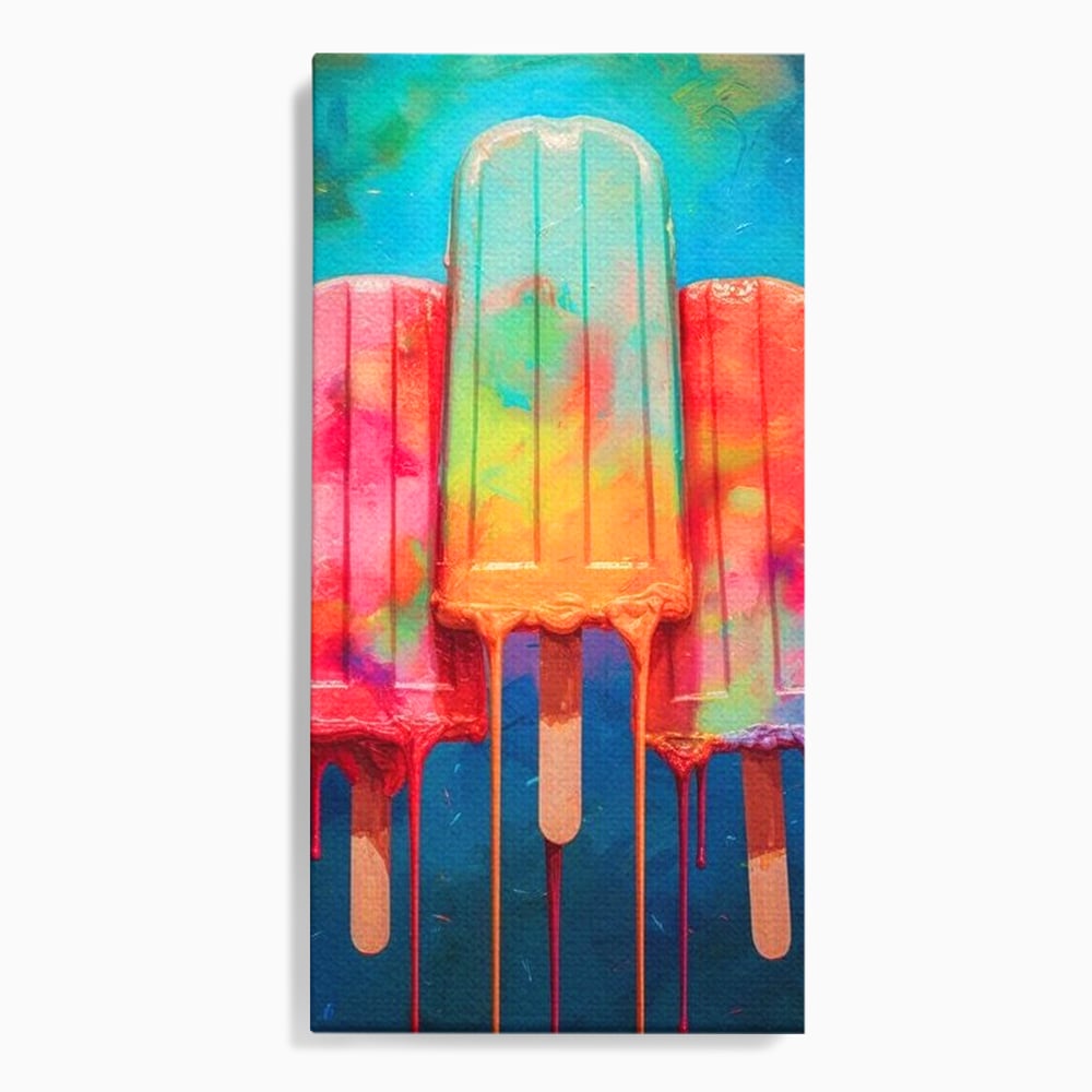Tablou Canvas Premium, LuxCanva® N1052, Inghetata Curcubeu, Desert, Racoritor, Vara, Inghetata, Gelaterie, Dulce, Topit, Gust, Copilarie, Zahar, Restaurant, Bucatarie