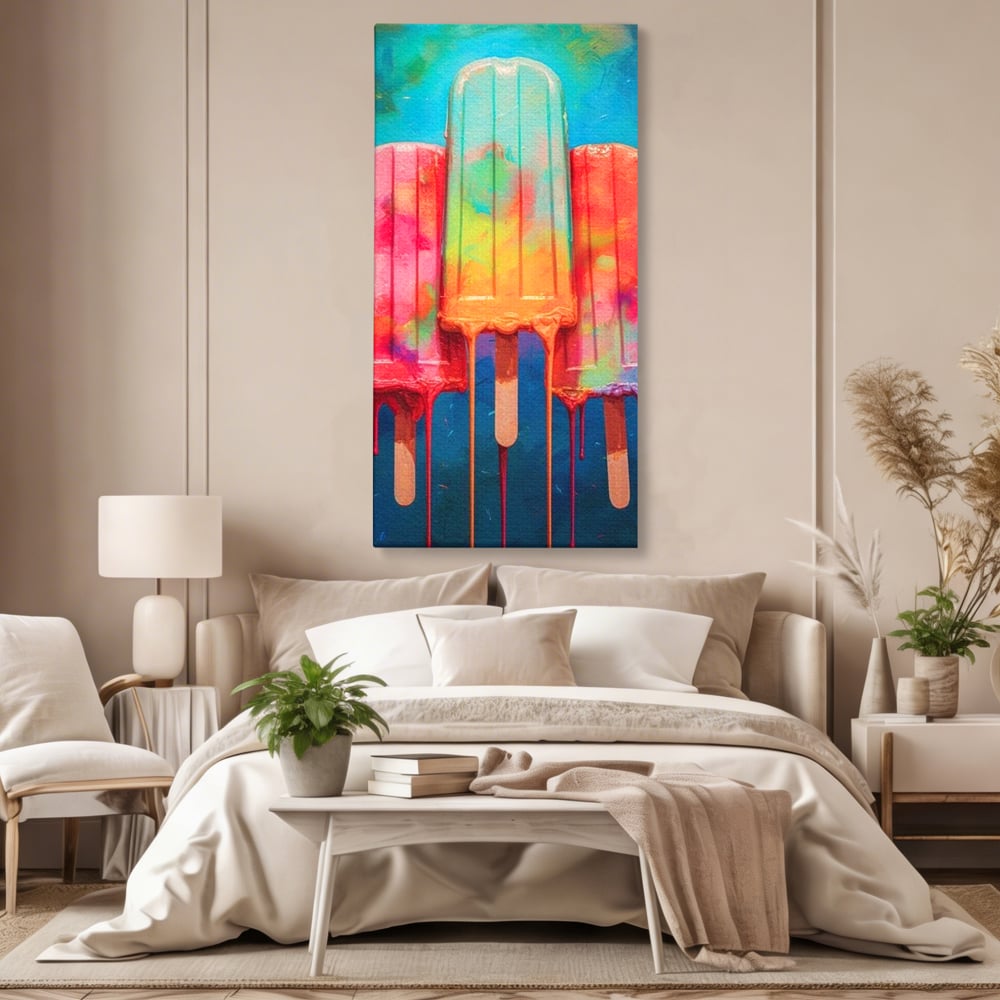 Tablou Canvas Premium, LuxCanva® N1052, Inghetata Curcubeu, Desert, Racoritor, Vara, Inghetata, Gelaterie, Dulce, Topit, Gust, Copilarie, Zahar, Restaurant, Bucatarie