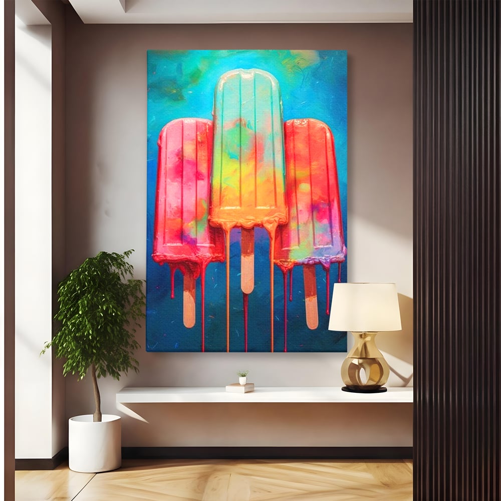 Tablou Canvas Premium, LuxCanva® N1052, Inghetata Curcubeu, Desert, Racoritor, Vara, Inghetata, Gelaterie, Dulce, Topit, Gust, Copilarie, Zahar, Restaurant, Bucatarie