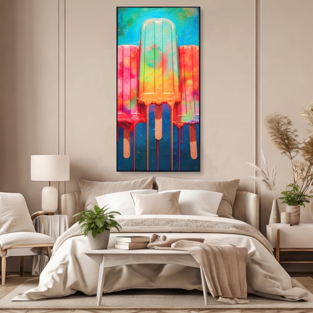 Tablou Canvas Premium, LuxCanva® N1052, Inghetata Curcubeu, Desert, Racoritor, Vara, Inghetata, Gelaterie, Dulce, Topit, Gust, Copilarie, Zahar, Restaurant, Bucatarie