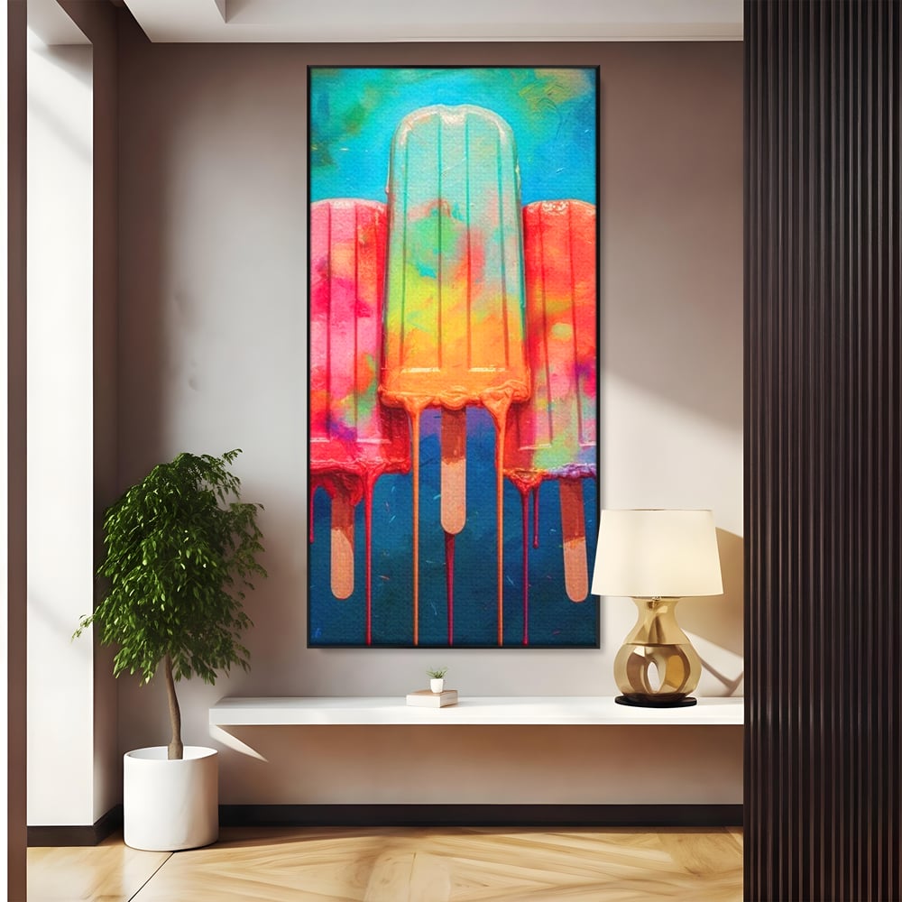 Tablou Canvas Premium, LuxCanva® N1052, Inghetata Curcubeu, Desert, Racoritor, Vara, Inghetata, Gelaterie, Dulce, Topit, Gust, Copilarie, Zahar, Restaurant, Bucatarie