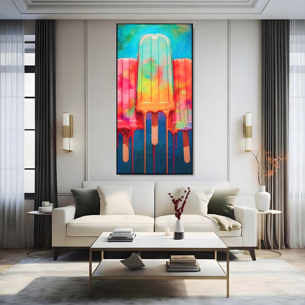 Tablou Canvas Premium, LuxCanva® N1052, Inghetata Curcubeu, Desert, Racoritor, Vara, Inghetata, Gelaterie, Dulce, Topit, Gust, Copilarie, Zahar, Restaurant, Bucatarie