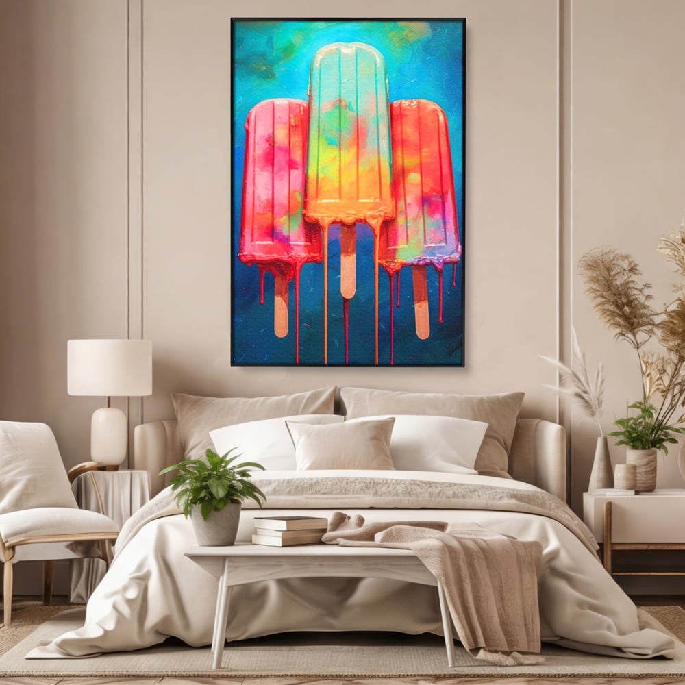 Tablou Canvas Premium, LuxCanva® N1052, Inghetata Curcubeu, Desert, Racoritor, Vara, Inghetata, Gelaterie, Dulce, Topit, Gust, Copilarie, Zahar, Restaurant, Bucatarie